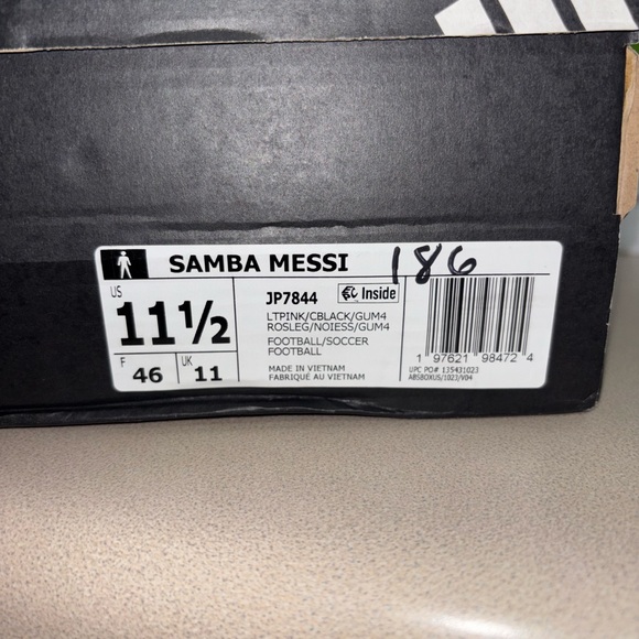 Adidas Samba Messi Shoes in Pink and Black - Picture 1 of 2